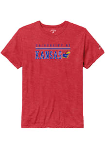 Kansas Jayhawks Red Bandwidth Seal Short Sleeve Fashion T Shirt
