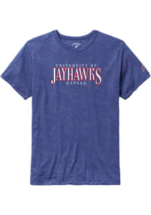 Kansas Jayhawks Blue Part Time Flat Name Short Sleeve Fashion T Shirt