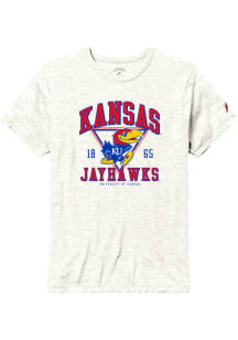 Kansas Jayhawks White Retro Shadow Triangle Short Sleeve Fashion T Shirt