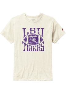 LSU Tigers Oatmeal Football Square In Short Sleeve Fashion T Shirt