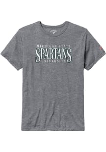 Michigan State Spartans Grey Part Time Flat Name Short Sleeve Fashion T Shirt