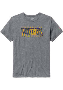 Michigan Wolverines Grey Part Time Flat Name Short Sleeve Fashion T Shirt