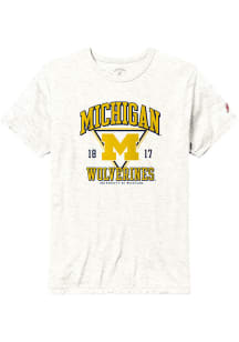 Michigan Wolverines White Retro Shadow Triangle Short Sleeve Fashion T Shirt