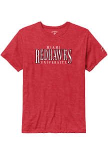 Miami RedHawks Red Part Time Flat Name Short Sleeve Fashion T Shirt