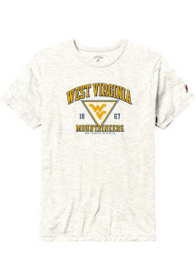 West Virginia Mountaineers White Retro Shadow Triangle Short Sleeve Fashion T Shirt