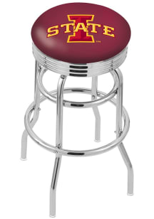 Iowa State Cyclones Double-Ring Swivel Chrome Pub Stool - Black