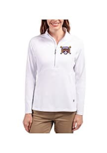 Cutter and Buck LSU Tigers Womens White 2025 CWS Champions Adapt Eco Qtr Zip Pullover