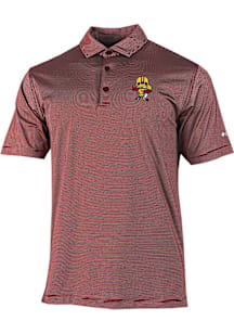Columbia Iowa State Cyclones Mens Cardinal Football Football Double Hit Short Sleeve Polo