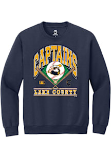 Summit Sportswear Lake County Captains Mens Navy Blue Homefield LS Long Sleeve Crew Sweatshirt