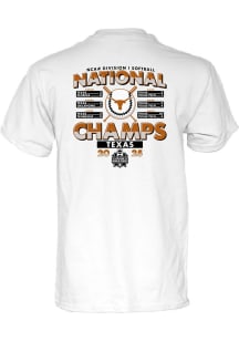 Texas Longhorns White National Champions Bracket Short Sleeve T Shirt