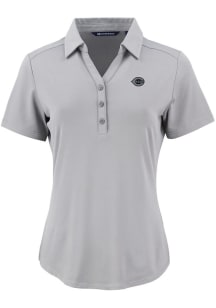 Cutter and Buck Cincinnati Reds Womens Grey Mono Forge Eco Polo Short Sleeve Polo Shirt