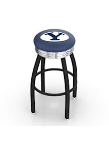 BYU Cougars 3 Ring Chrome Seat Pub Stool - Black