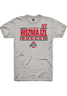 Elizabeth Rozmajzl Rally Mens Ash Ohio State Buckeyes NIL Stacked Box Player T Shirt