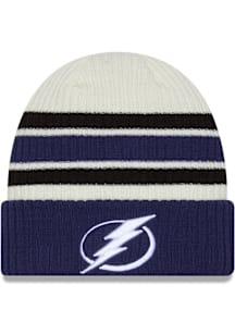 New Era Tampa Bay Lightning Navy Blue Vintage Cuff Knit Mens Knit Hat