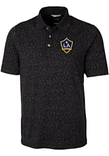 Cutter and Buck LA Galaxy Mens Black Advantage Space Dye Short Sleeve Polo