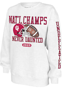 Indiana Hoosiers Mens Natural 2025 College Football National Champions Undefeated Sleeve Hit Long..