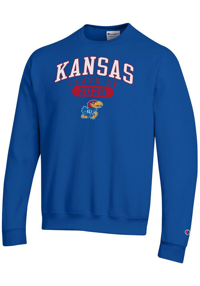 Champion Kansas Jayhawks Mens ROYAL Class of 2028 Powerblend