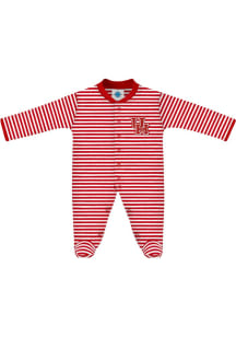 Houston Cougars Baby Red Striped Long Sleeve One Piece