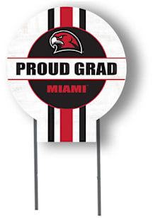 Miami RedHawks KH Sports Fan Grad graduation graphic Yard Sign - White