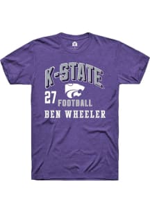 Ben Wheeler Rally Mens Purple K-State Wildcats NIL Arch Logo Player T Shirt