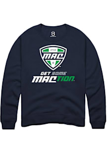 Summit Sportswear MAC Mens Navy Blue Primary Logo over wordmark Long Sleeve Crew Sweatshirt