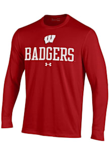 Under Armour Wisconsin Badgers Red mascot Performance Long Sleeve T Shirt