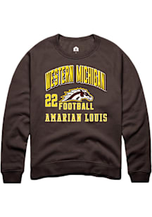 Amarian Louis Western Michigan Broncos Mens Brown Football NIL Arch Logo Player Crew