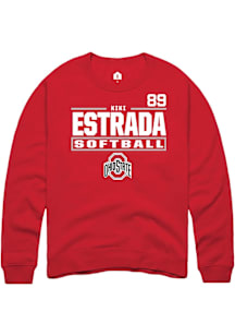 Kiki Estrada Ohio State Buckeyes Mens Red NIL Stacked Box Player Crew