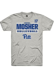 Brooke Mosher Rally Mens Ash Pitt Panthers NIL Stacked Box Player T Shirt