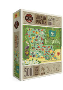Louisiana Illustrated Map 500 Piece Puzzle