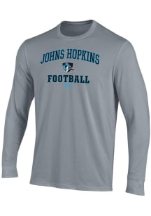 Under Armour Johns Hopkins Blue Jays Grey Football Performance Long Sleeve T Shirt