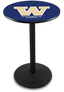 Black Washington Huskies Black Round Base Pub Table