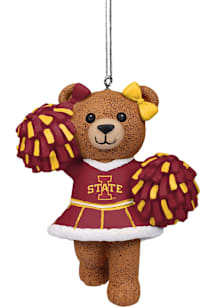 Iowa State Cyclones Resin Cheer Bear Ornament - Cardinal