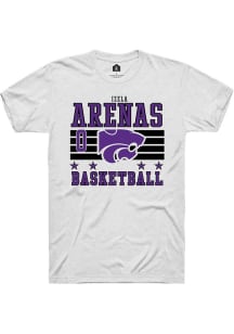 Izela Arenas Rally Mens White K-State Wildcats NIL Striped Player T Shirt