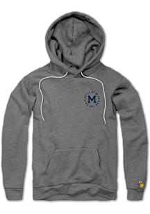The Mitten State Michigan Wolverines Mens Grey 1800s Arch Script Long Sleeve Hoodie
