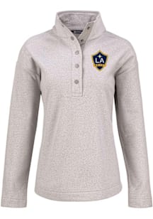 Cutter and Buck LA Galaxy Womens Grey Hunts Point Qtr Zip