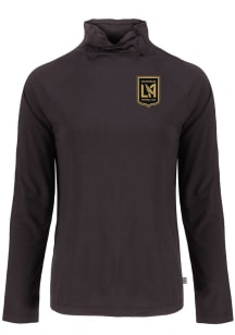 Cutter and Buck Los Angeles FC Womens Black Coastline Eco Funnel Neck Crew Sweatshirt