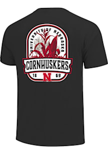 Youth Black Nebraska Cornhuskers Corn Stalk Badge Short Sleeve T-Shirt