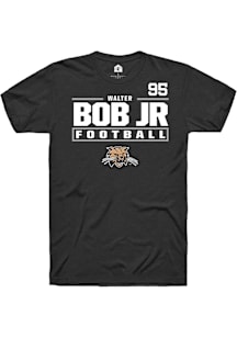 Walter Bob Jr  Ohio Bobcats Black Rally Football NIL Stacked Box Short Sleeve T Shirt