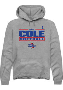 Maci Cole Rally Mens Graphite Tulsa Golden Hurricane NIL Stacked Box Player Hood