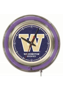 Washington Huskies Double Neon Wall Clock