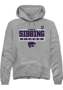 Maddie Sibbing Rally Mens Graphite K-State Wildcats NIL Stacked Box Player Hood