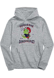 Vive La Fete Duquesne Dukes Youth Grey Dino-Riffic Long Sleeve Hoodie