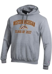 Mens Western Michigan Broncos Grey Champion Class of 2027 Powerblend Hooded Sweatshirt