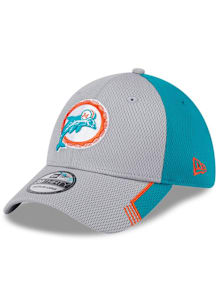 New Era Miami Dolphins Mens White Visor Trim 39THIRTY Flex Hat