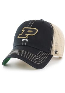 47 Black Purdue Boilermakers Mom Trawler Adjustable Hat