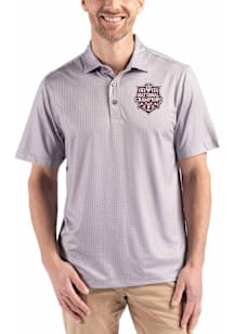 Cutter and Buck Indiana Hoosiers Mens Grey 2025 CFP National Champions Pike Shadow Check Short Sle..