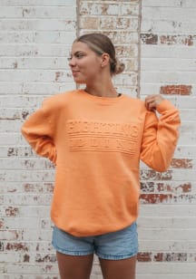 Womens Illinois Fighting Illini Orange Gameday Social College Lines Crew Sweatshirt