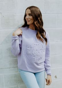 Gameday Social LSU Tigers Womens Lavender Carson Circle Crew Sweatshirt