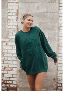 Gameday Social Michigan State Spartans Womens Green Carson Circle Crew Sweatshirt